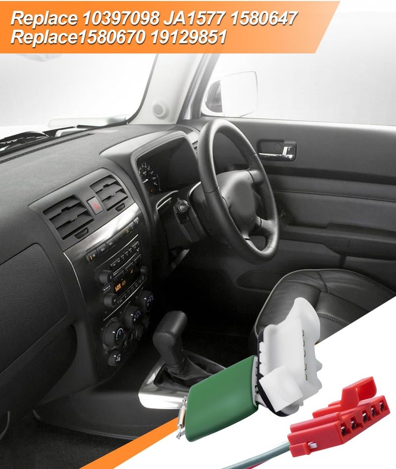 QAGGUM Blower Motor Resistor Fit for Chevrolet Equinox Hummer H3 H3T Pontiac Solstice Torrent Saturn Sky Replace 10397098 JA1577 1580647 1580670 19129851, Connector Pigtail Harness - Image 4